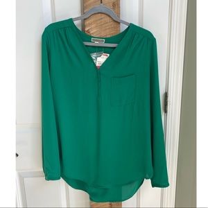 NWT Pleione Kelly Green Blouse